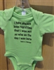 Infant Onesie (green) with Thoreau "Born" Quote