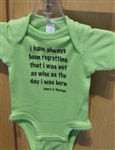 Infant Onesie (green) with Thoreau "Born" Quote